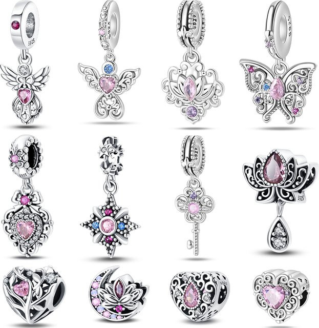 Qikaola Charms, 925 Silber, Zirkonia, Perle, Herzform - Bild 1