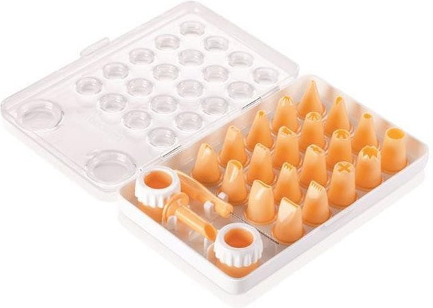 Tescoma Spritztüllen DELÍCIA Set aus Kunststoff, 21 Stück, Orange - Bild 1