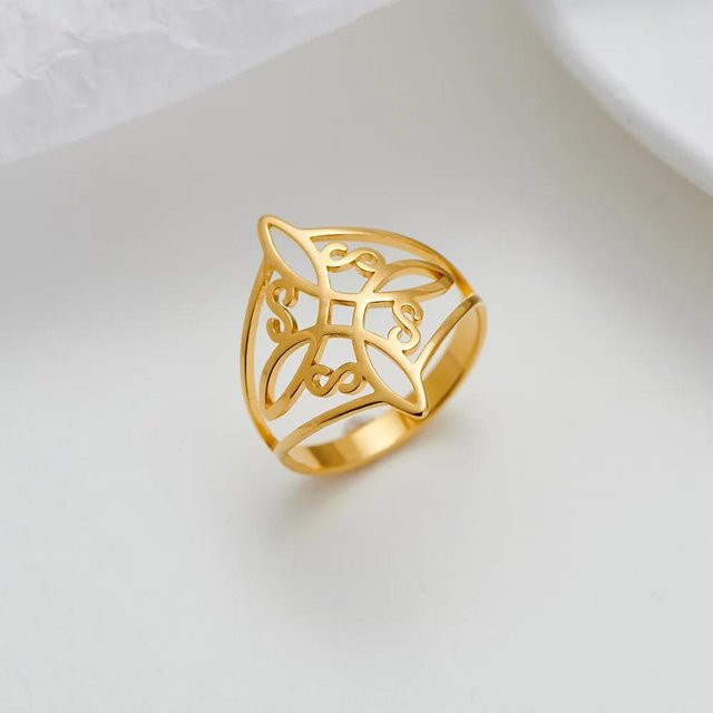 YILUOCD Ring Hexenknoten, Edelstahl, gray, Damen - Bild 1