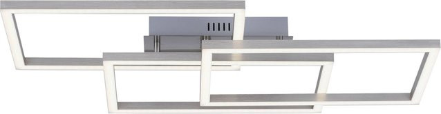 Just Light Smarte LED-Deckenleuchte MAXI in Stahlfarben und Weiß mit Fernbedienung und WiFi, B/H/T: 50 x 10,5 x 82 cm - Bild 1