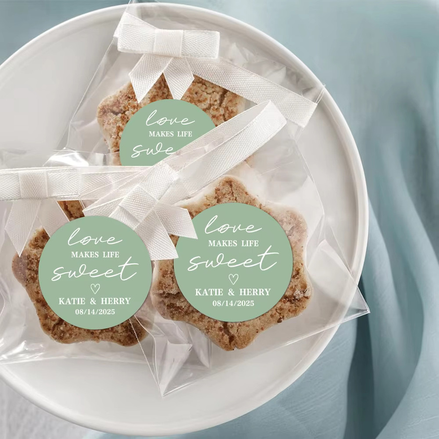 Kreisförmige selbstklebende Geschenkaufkleber von Cyuan für Hochzeit und Party, dekorative Aufkleber aus Papier, Durchmesser: 20,0 cm - Bild 2