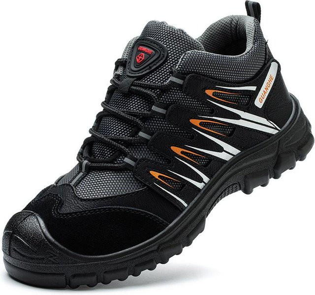 Avant-garde Arbeitsschuhe mit Stahlkappe in Schwarz, Orange und Grau, Größe 46 - Bild 1