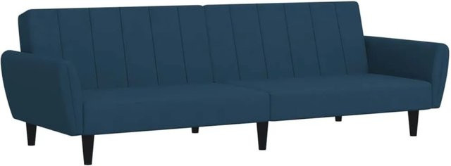 vidaXL Schlafsofa 2-Sitzer Click-Clack aus blauem Samt mit Holzrahmen - Bild 1