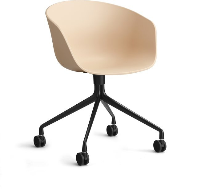 HAY About A Chair AAC 24 Schalenstuhl in Orange mit Stahlgestell und Rollen - Bild 1