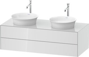 Duravit Waschtischunterschrank White Tulip in Weiß Hochglanz mit 2 Schubladen, B/T/H: 130 x 55 x 40,8 cm - Bild 1