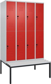 C+P Doppelstock-Spind Classic PLUS Sitzbank mit 4 Abteilen und Sicherheits-Drehriegel, B/T/H: 212,0 x 120,0 x 81,5 cm - Bild 1