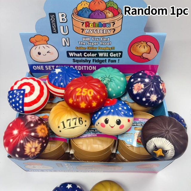 BC Pet Supplies Squishy Blasen spucken Kneifen, Bunte Glitzerknödel, Weich, Fidget Stressabbau, Langsamer Rückprall - Bild 1