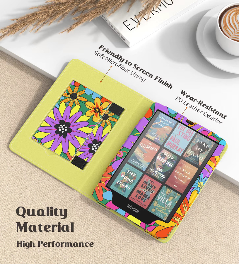 Dadanism Slim PU Shell Cover Case für Kindle Paperwhite 12. Generation 2024 und 11. Generation 2021 mit Auto-Wake/Sleep Funktion, Multicolour - Bild 3