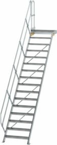 Günzburger MUNK Aluminium-Treppenplattform 45 Grad mit 16 Stufen in Silber - Bild 1