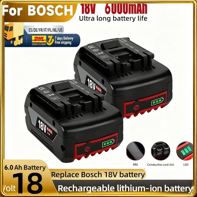 Bosch Original 18V Lithium-Ionen Akku mit 6,0 Ah in Schwarz - Bild 1