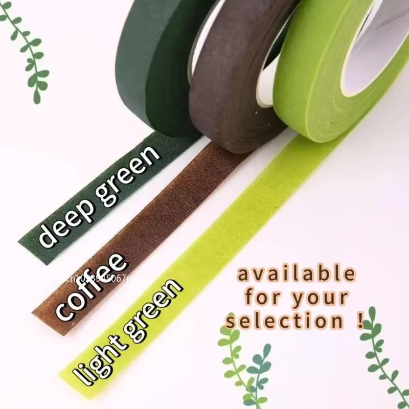 Selbstklebendes Washi-Blumenstielband in Grün für Blumenstrauß-Verpackungen und DIY-Floristik, 18 Meter - Bild 6