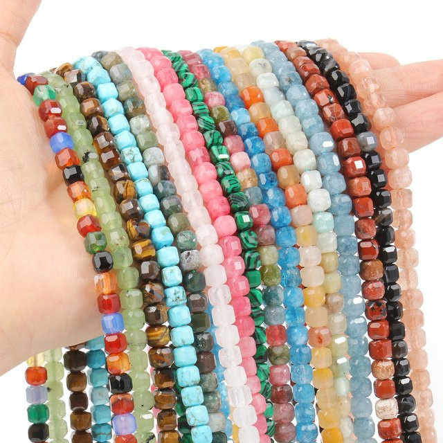 AOHAYOOMQ Perlen Naturstein Onyx Türkis Aquamarin, 5 mm, Bunt, Unisex - Bild 1