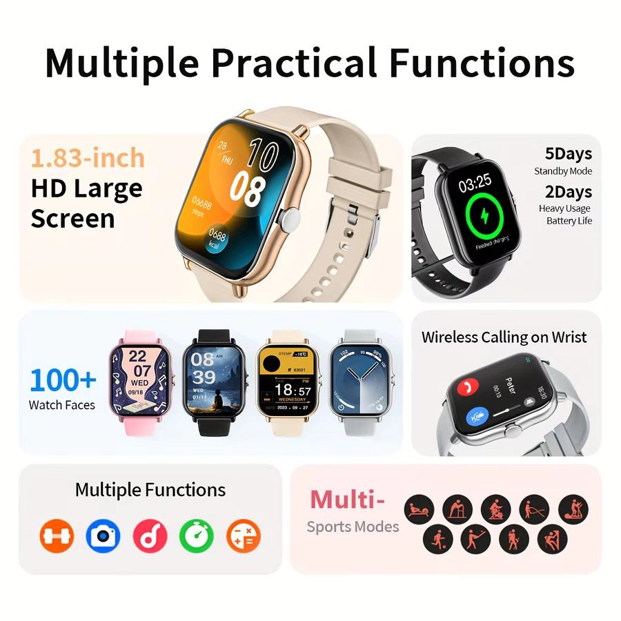 LAXASFIT Smartwatch, Silikon, Pink, Unisex - Bild 2