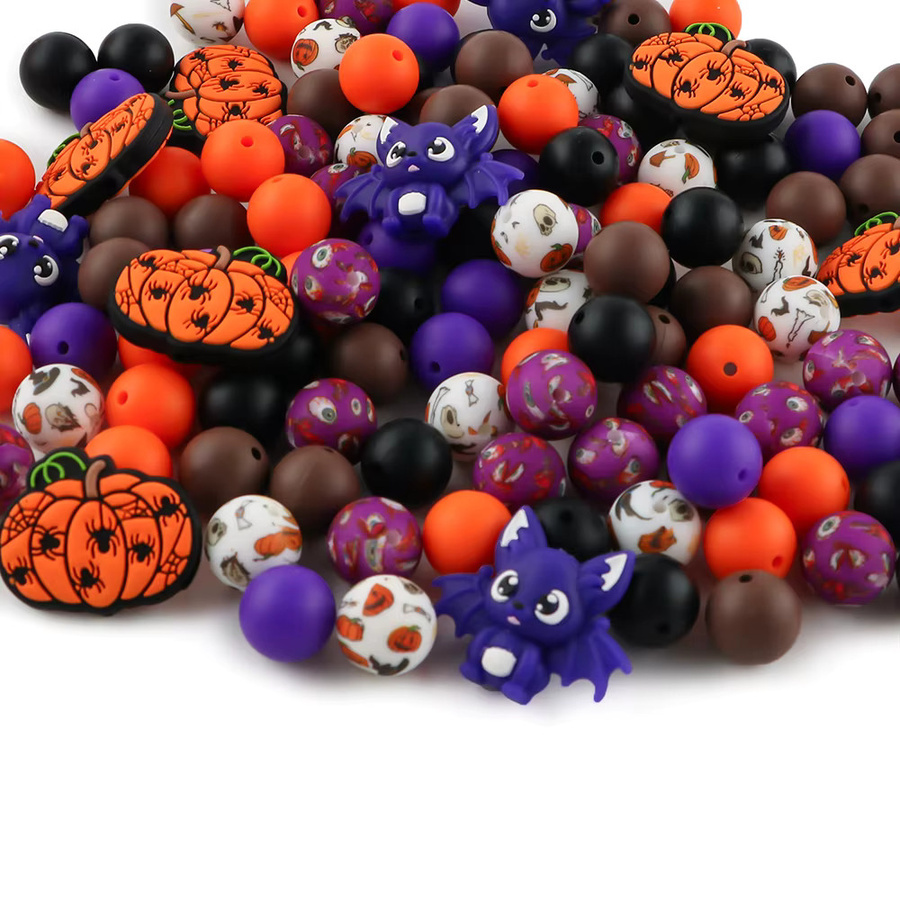 kovict Silikon Perlen Halloween Serie, Blume, 44 Teile/los - Bild 2