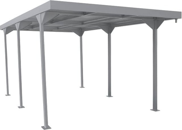 Duramax Metall Carport Autoüberdachung aus Stahlblech in Grau, H x B x T: 233 x 287 x 543 cm - Bild 1