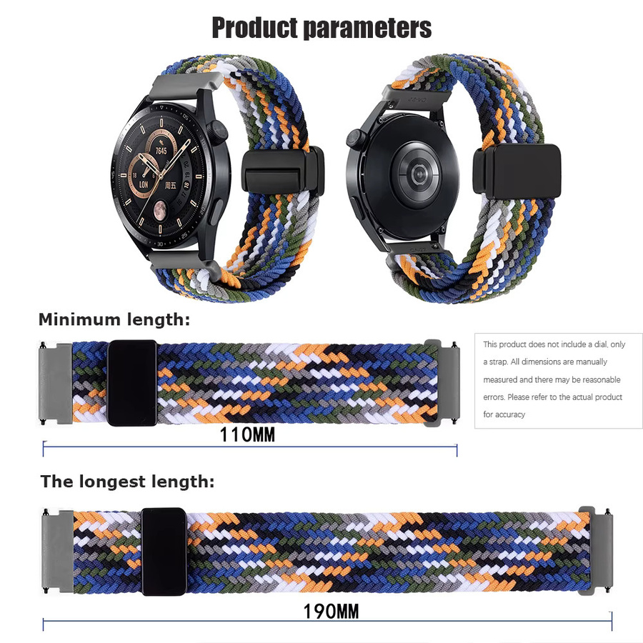 Uhrenarmband Nylon, geflochten, multicolor, Amazfit Bip 5/GTR/GTS - Bild 6