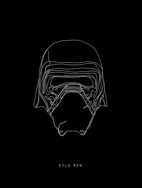 KOMAR Wandbild Disney Star Wars Kylo Ren Schwarz-Weiß B/H: 30 x 40 cm - Bild 1