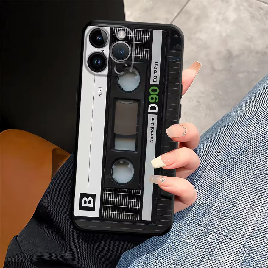 Schwarze Retro-Kamerahülle für Apple iPhone in verschiedenen Modellen, weiche Handyhülle - Bild 3
