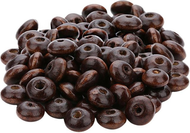 200 Stück Holzperlen Abacus Spacer, grau, Kinder - Bild 1