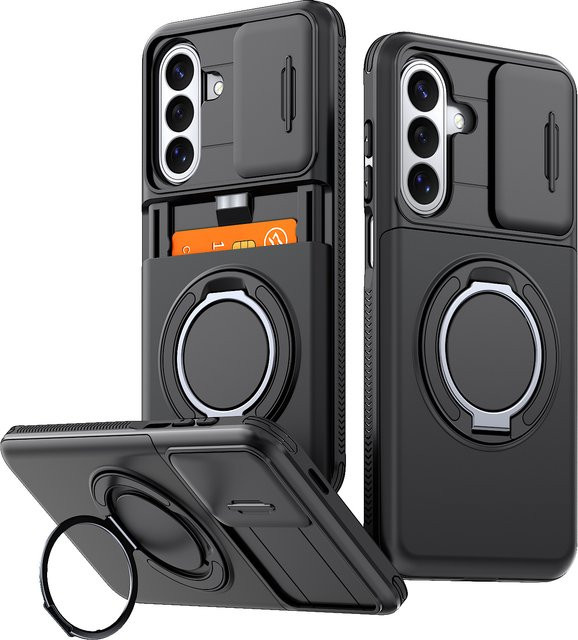 Magnetische Brieftaschenhülle für Samsung Galaxy S26 S25 Plus S24 Ultra A57 A37 A27 A17 A07 A56 A36 A16 A55 mit Schiebe-Kameraschutz in Lila - Bild 1