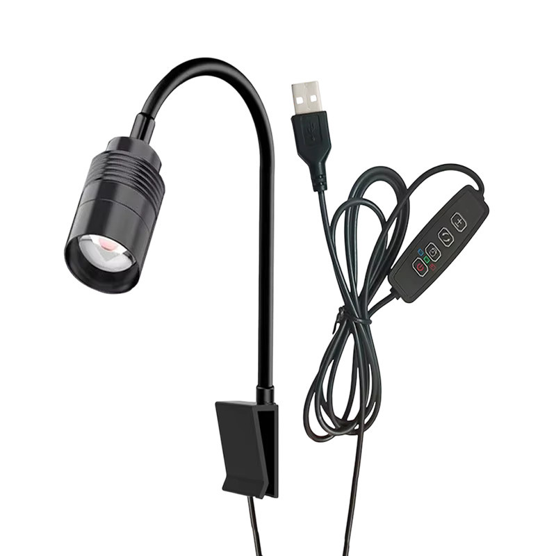 TUNFAN LED Aquarium-Strahler in Schwarz mit einstellbarem Fokus 15° - 90°, dimmbare 3-Farben Aquariumbeleuchtung mit Timer und USB-Anschluss - Bild 6