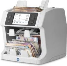 Safescan Banknotenwertzähler und -Sortierer 2985-SC in Lichtgrau mit Doppel-CIS, Bluetooth und App-Anbindung, B/T/H: 27,1 x 30,0 x 29,3 cm - Bild 1