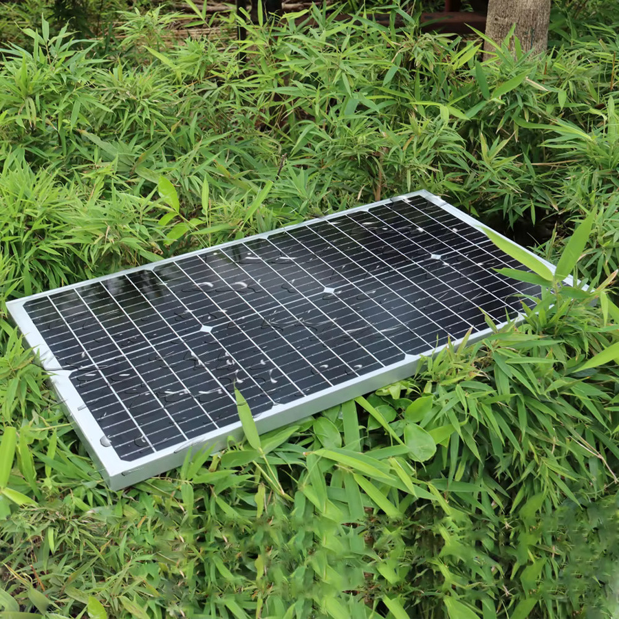 xinpuguang 12V Solarpanel mit gehärtetem Glas und Monozellen in Schwarz für Camper, RV, Boot oder Zuhause - Bild 5