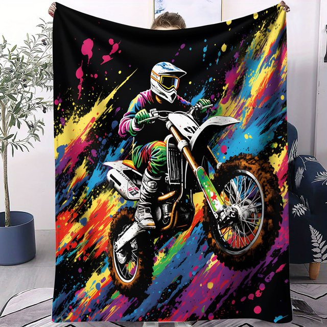 ZIZ Neon Motocross Rider Kunstdecke in Multicolour für Erwachsene - Bild 1