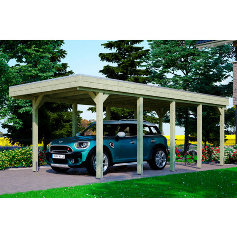 SKANHOLZ Carport Friesland aus imprägniertem Holz in Braun, B/T: 314 x 708 cm, Firsthöhe: 241 cm - Bild 2