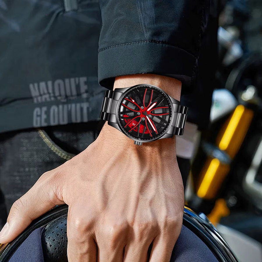 LIGE Armbanduhr Quarz, Edelstahl, Schwarz, Herren - Bild 5