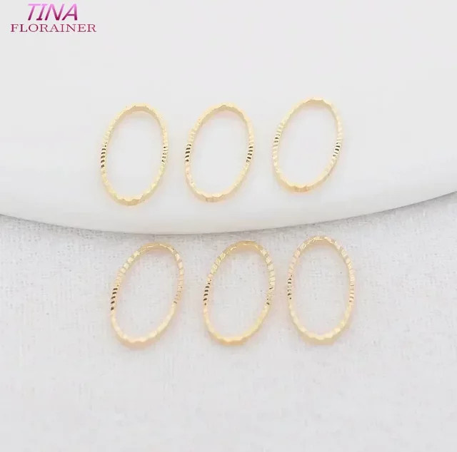 Florainer Tina Anhänger, Stern Oval, 14K Gold Farbe, Messing, 16mm - Bild 1