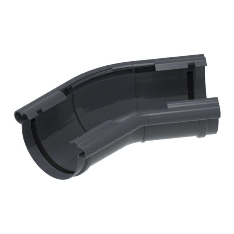 Flexible PVC Dachrinnen Ecke Blachotrapez GmbH halbrund Ø 130 mm Anthrazit Grau - Bild 1