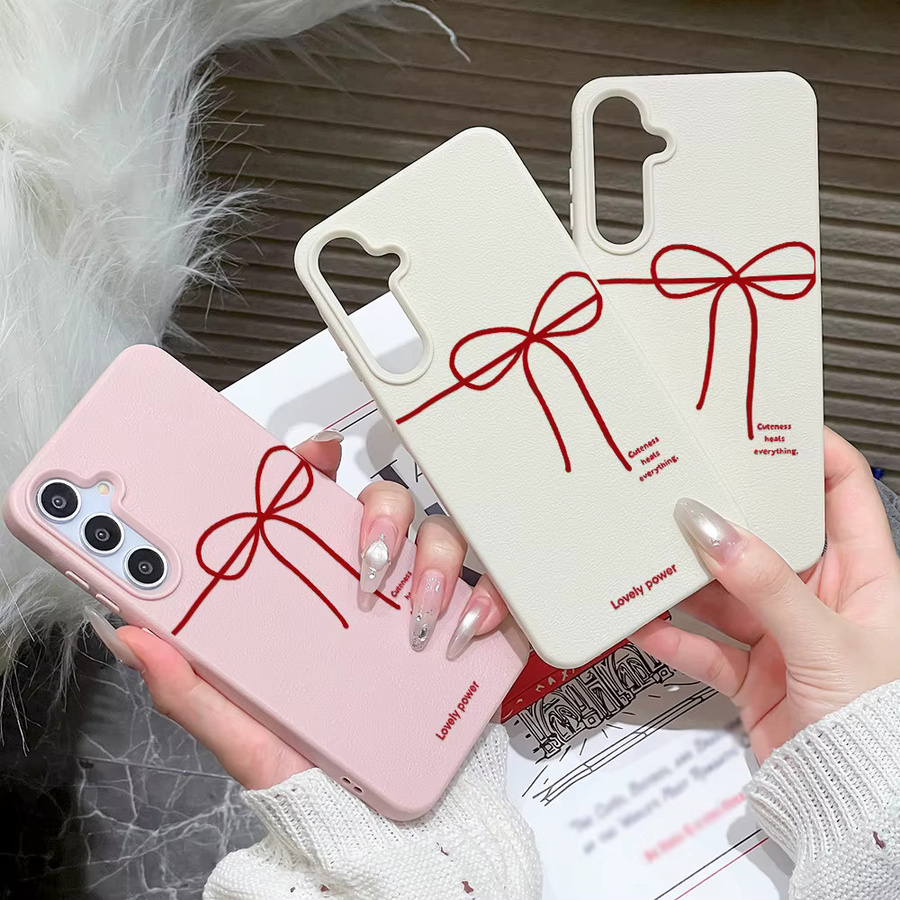 AKABEILA Handyhülle mit Schleifenmuster für Samsung Galaxy Serie in Pink, weiche TPU-Abdeckung - Bild 2