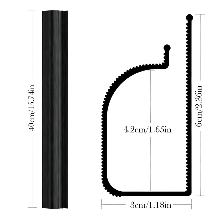 Selbstklebender Kabel-Organizer für Schreibtisch aus Kunststoff, Weiß, Länge: 40 cm - Bild 2
