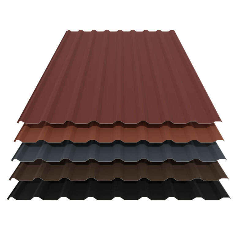Trapezblech 20/138 Dach aus Stahl von Friedrich von Lien AG in Braun mit 35 µm Mattpolyester-Beschichtung und 0,50 mm Materialstärke - Bild 1