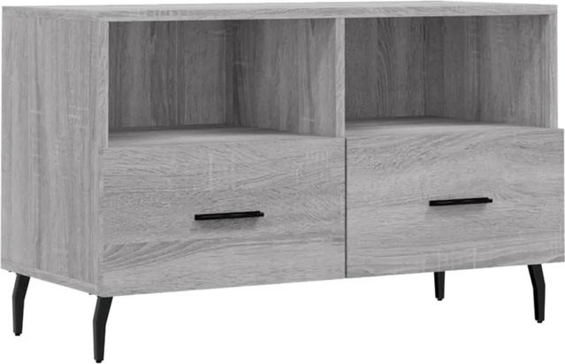 vidaXL TV-Schrank Grau Sonoma aus Holzwerkstoff und Eisen, B/T/H: 80 x 36 x 50 cm - Bild 1