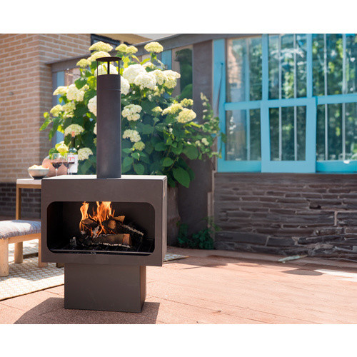 Redfire Gartenkamin Jersey XL in Schwarz aus Stahl, B/T/H: 56 x 40 x 118 cm - Bild 2