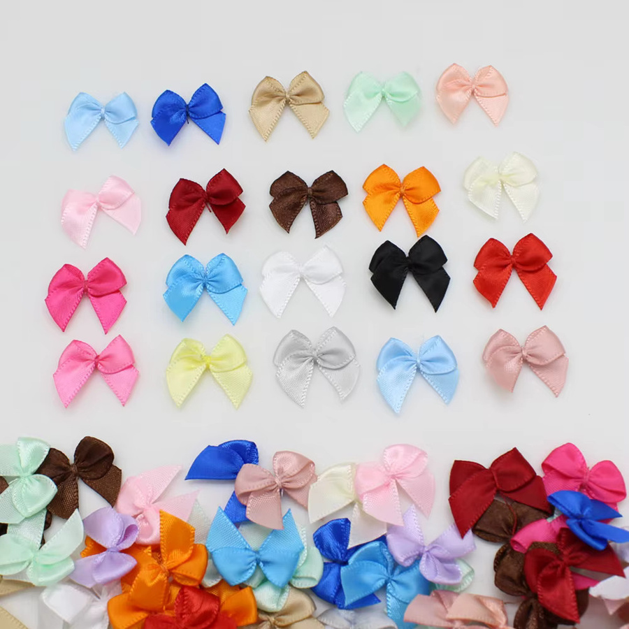 Bunte Dacron Band Bögen für DIY Handarbeit und Party Dekoration, 50-100 Stück pro Packung, Größe: 2 x 2,5 cm, Mehrfarbig - Bild 2