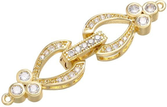 ZHUKOU Verschlüsse Haken, Messing, Zirkonia, Kristall, Gold, Unisex - Bild 1