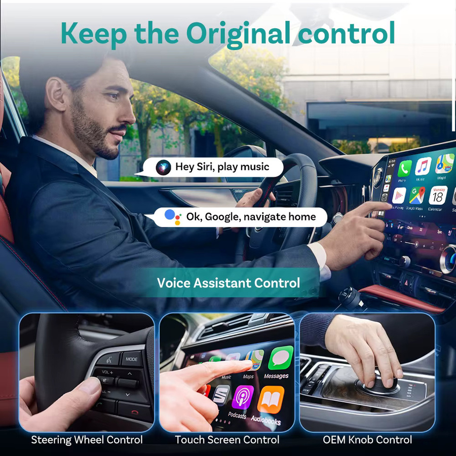 Ottocast Play 2 Video Express Android 12 AI Box Wireless CarPlay und Android Auto Adapter mit Netflix und YouTube Streaming in Schwarz - Bild 3