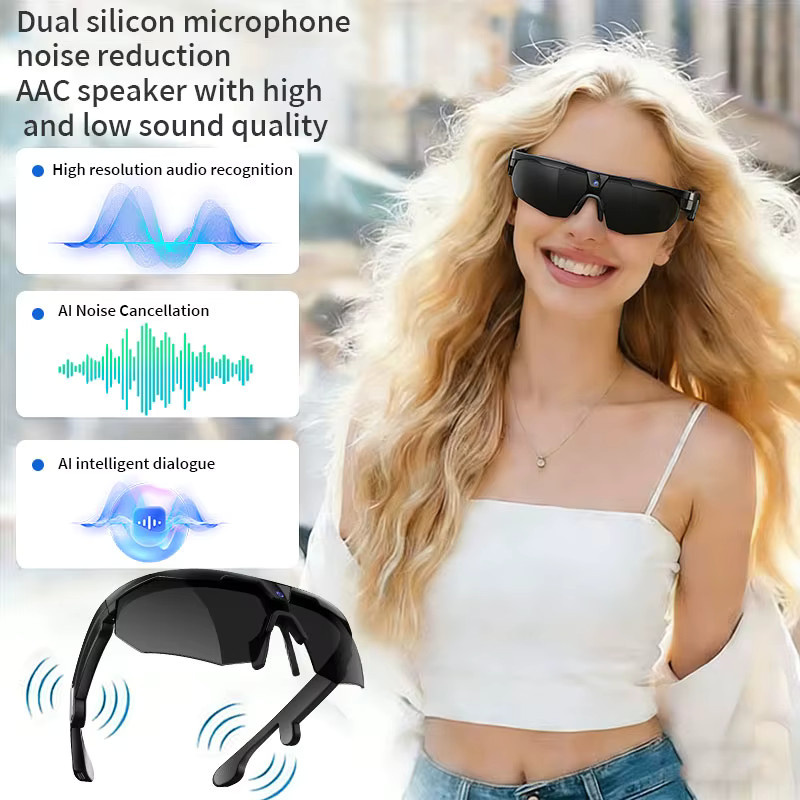 LIGE AI Smart-Brille für Herren mit 800W Kamera, Sprachassistent, Echtzeit-Übersetzung und 4GB Speicher in Schwarz - Bild 5