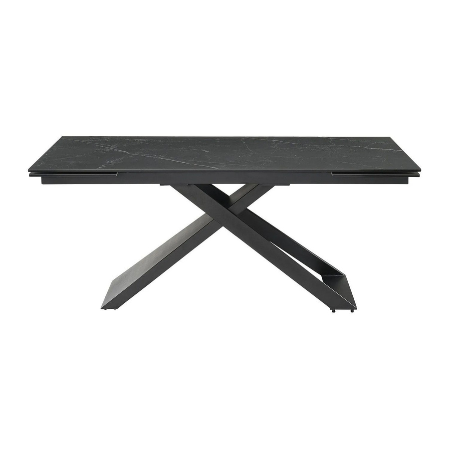 Esstisch Xerena von Vente-unique in Schwarz mit Keramikplatte in Marmor-Optik, ausziehbar, B/T/H: 260 x 180 x 76 cm - Bild 2