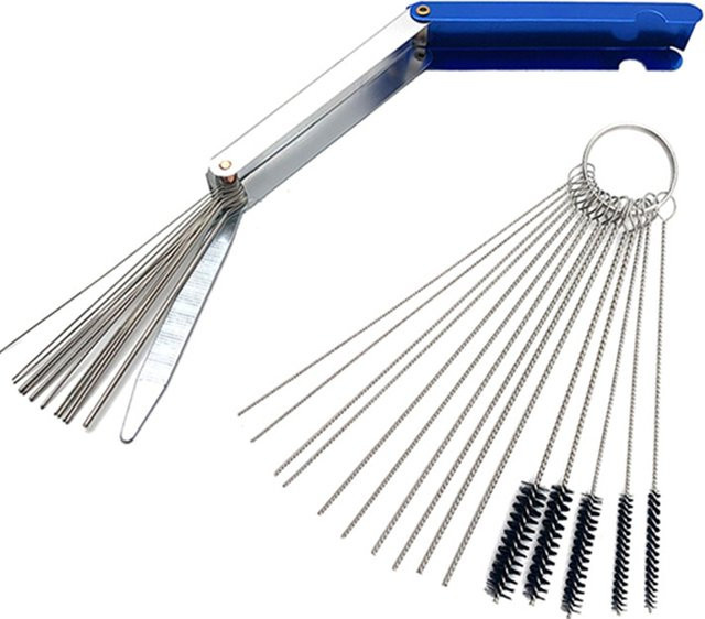 Taschenlampenspitzen-Reiniger Set mit Nadeln und Düsen in Blau für Gas-Schweißen, Löten und Schneiden - Bild 1