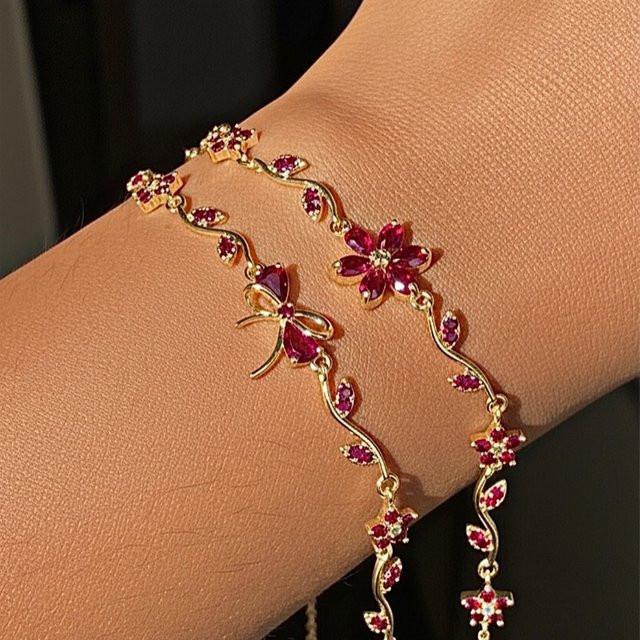 YUYAN Armband, Roségold, Schleifenanhänger, Damen - Bild 1
