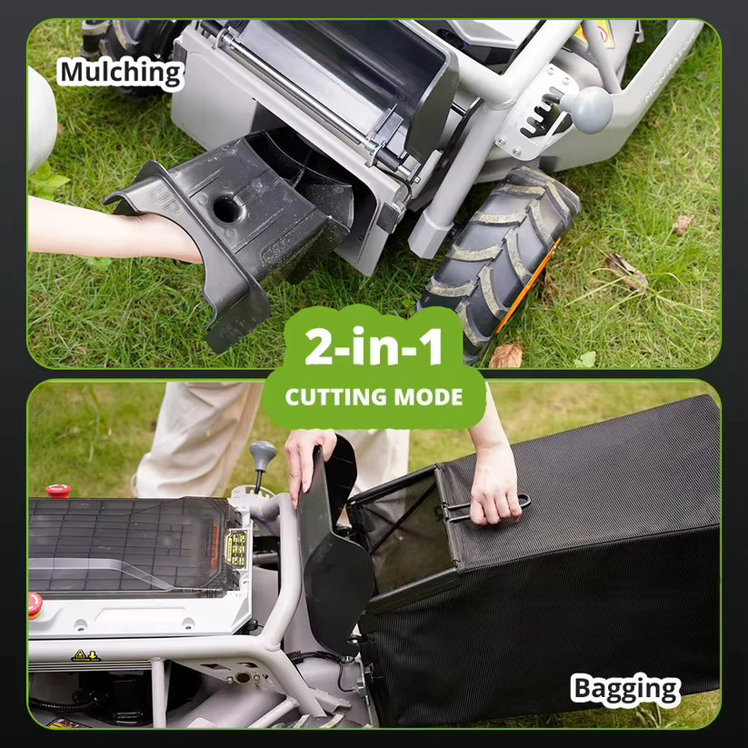 Mowrator S1 Ferngesteuerter Rasenmäher 4WD Hangmäher mit Breitreifen-Edition in Grau - Bild 3