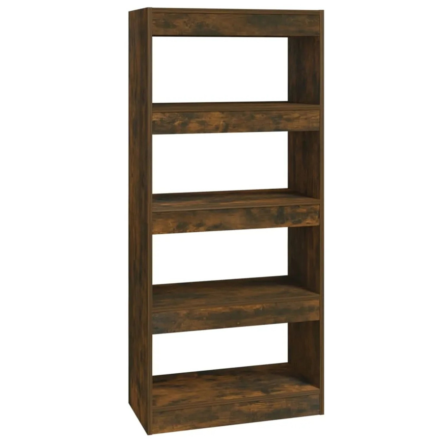 vidaXL Bücherregal und Raumteiler aus Holzwerkstoff in Räuchereiche Braun, B/T/H: 60 x 30 x 135 cm - Bild 2
