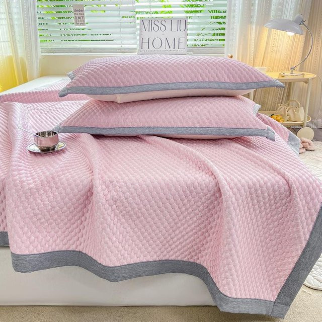 Super Six Doudou Kühlsitzmatte dreiteiliges Set aus Lyocell/Viscose, Pink, B/T: 90 x 200 cm - Bild 1