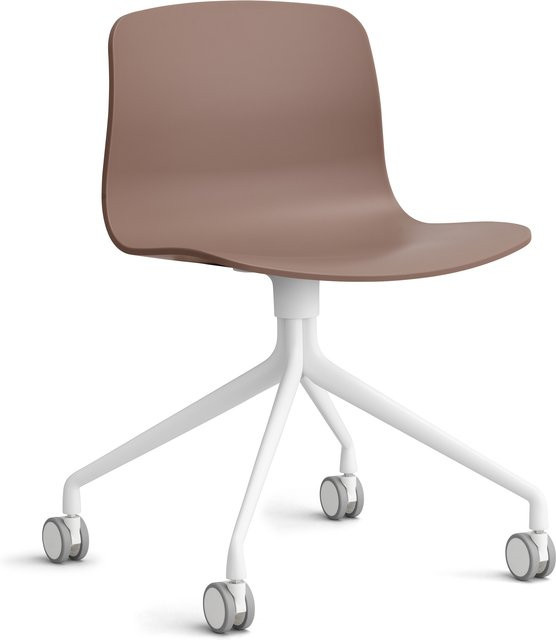 HAY About A Chair AAC 14 Schalensessel in Rot mit Drehfunktion und Rollen - Bild 1