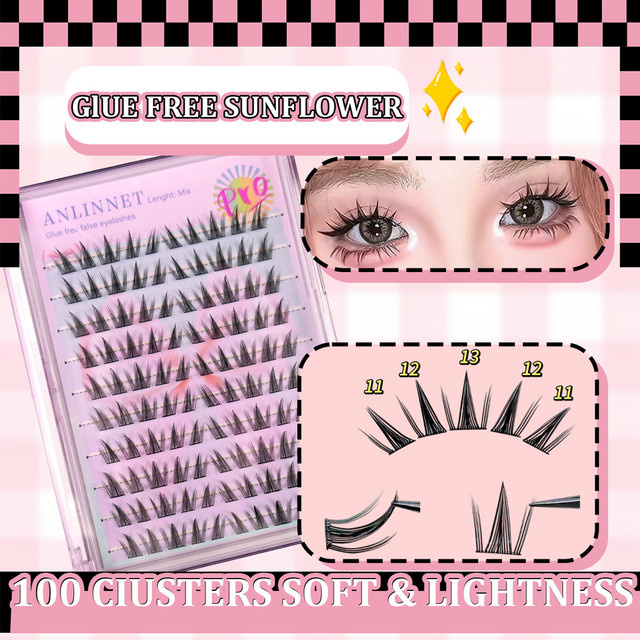 zhonghuirong Künstliche Wimpern, 100 Stück, Wispy-Style, 11-13 mm - Bild 1