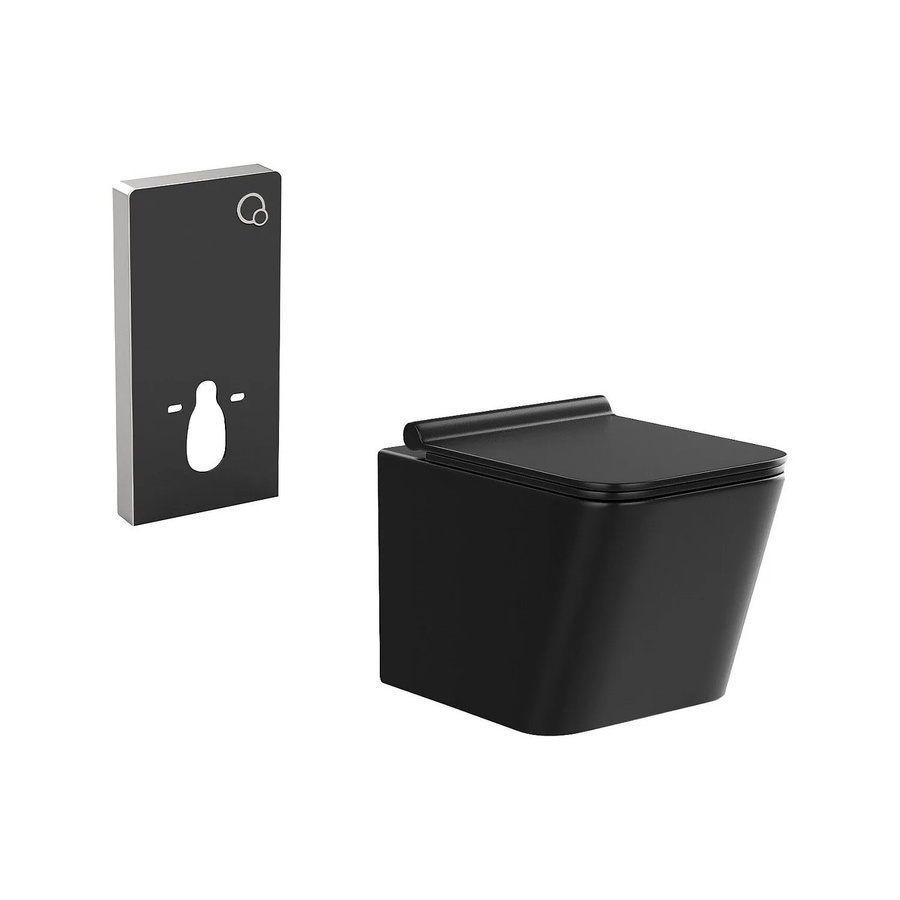 Hänge-WC Clemona aus Keramik in Schwarz, Breite: 35,5 cm - Bild 2